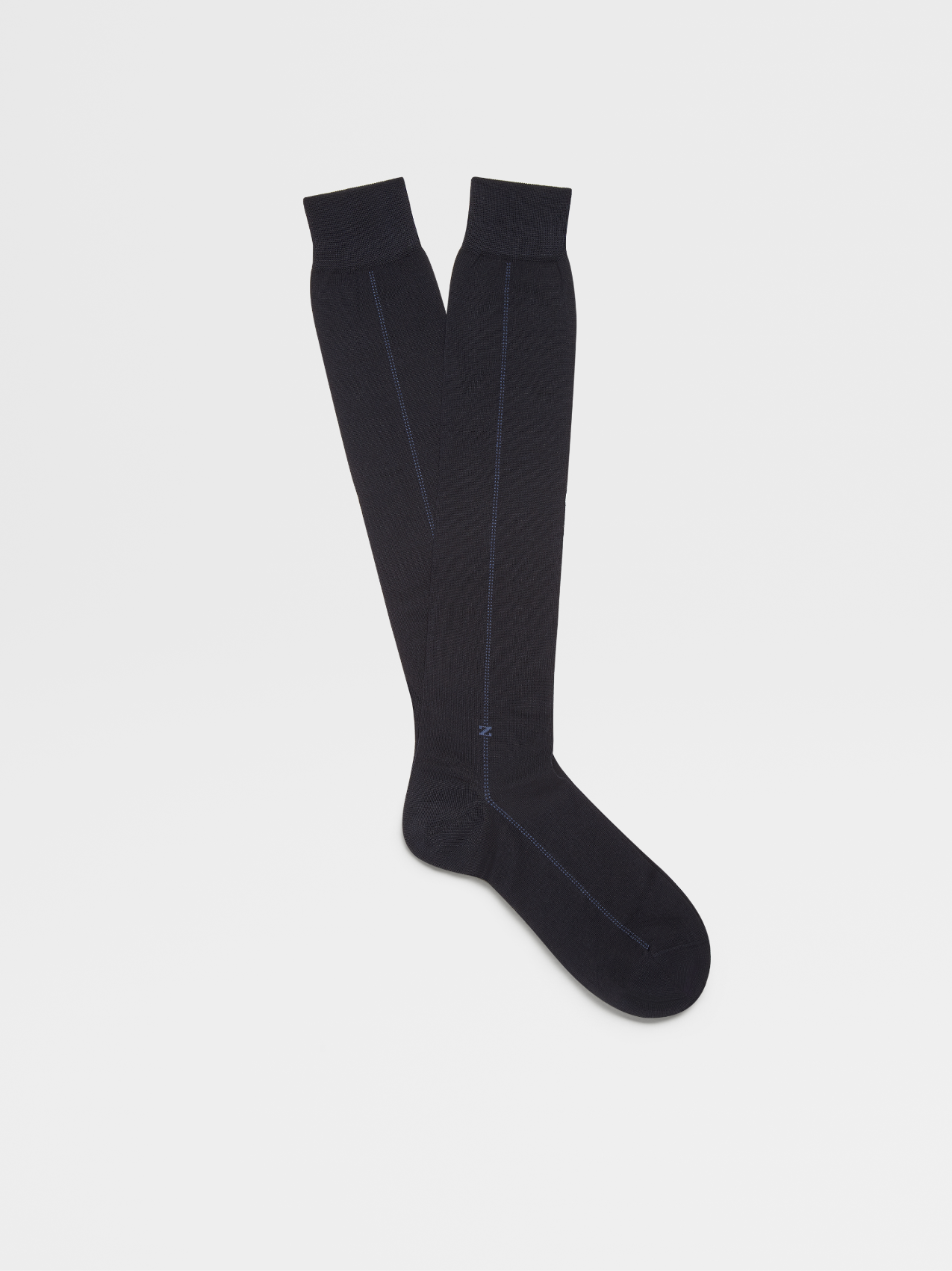 Navy Blue Baguette Mid Calf Socks